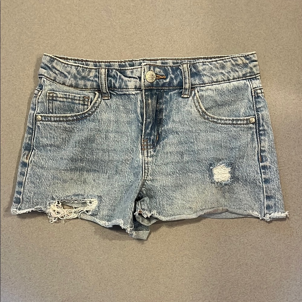 Art Class Blue Distressed Denim Shorts